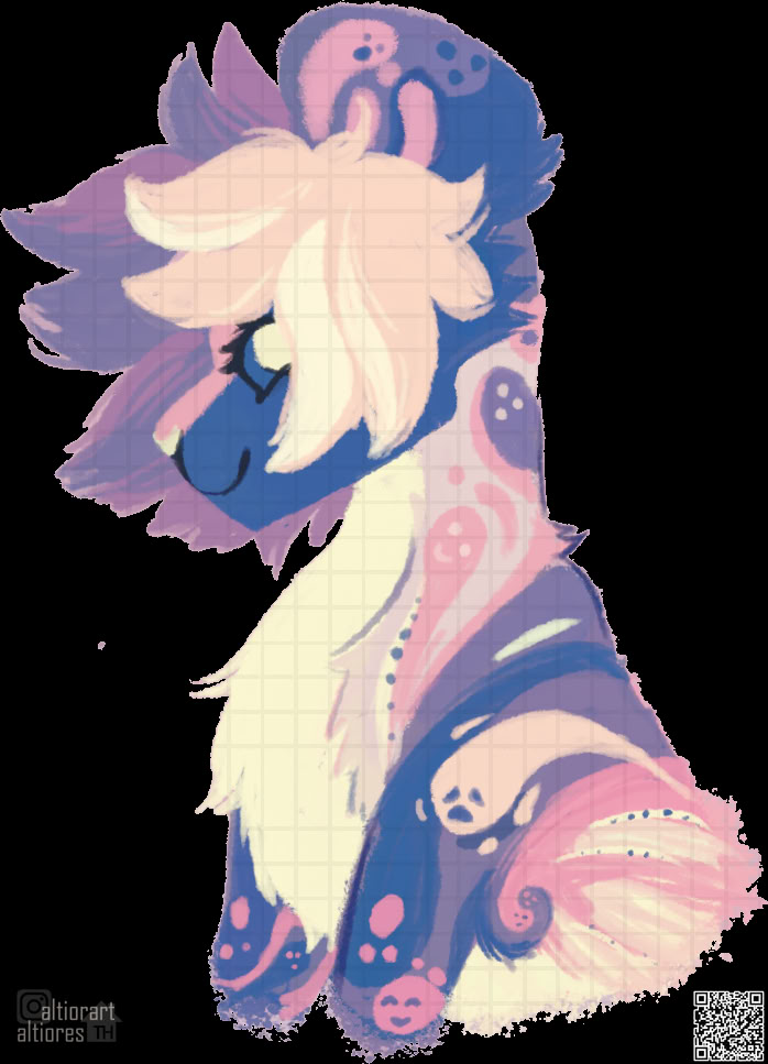 Flat style artwork of an adoptable character