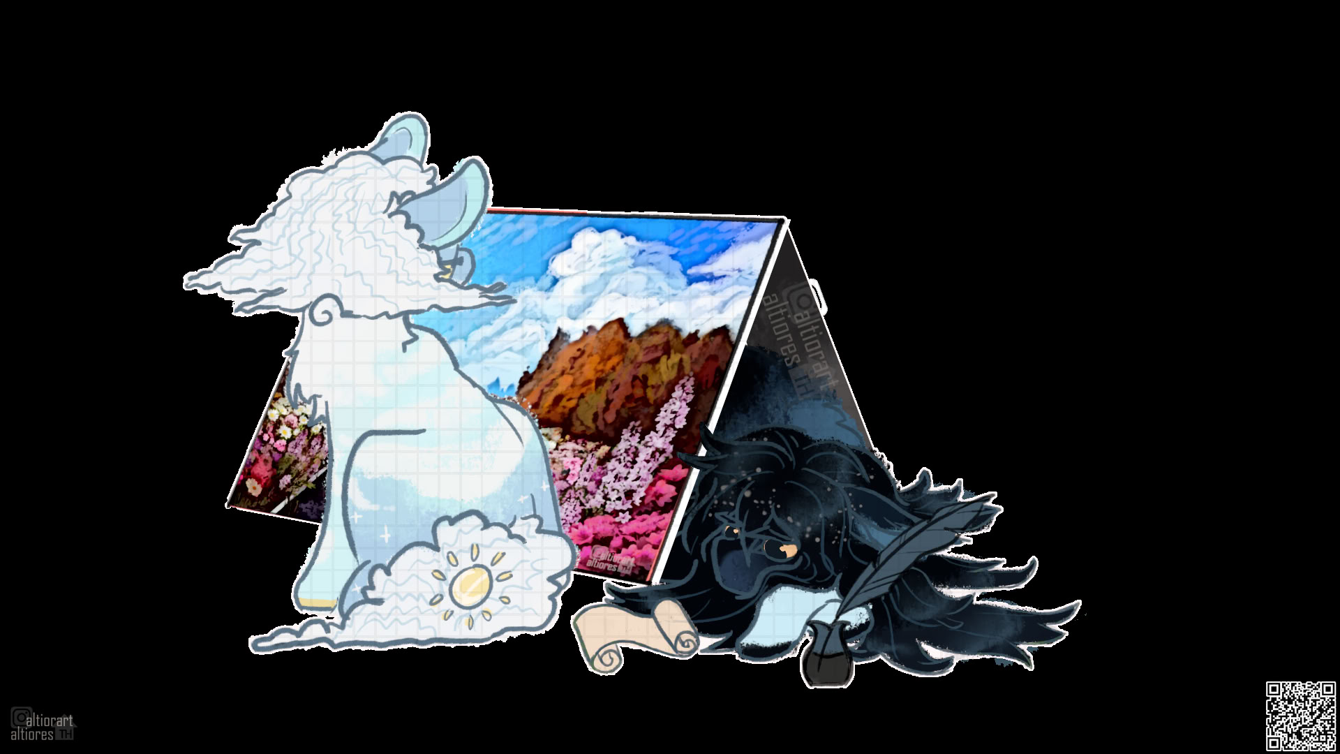 Flat style artwork of an adoptable character