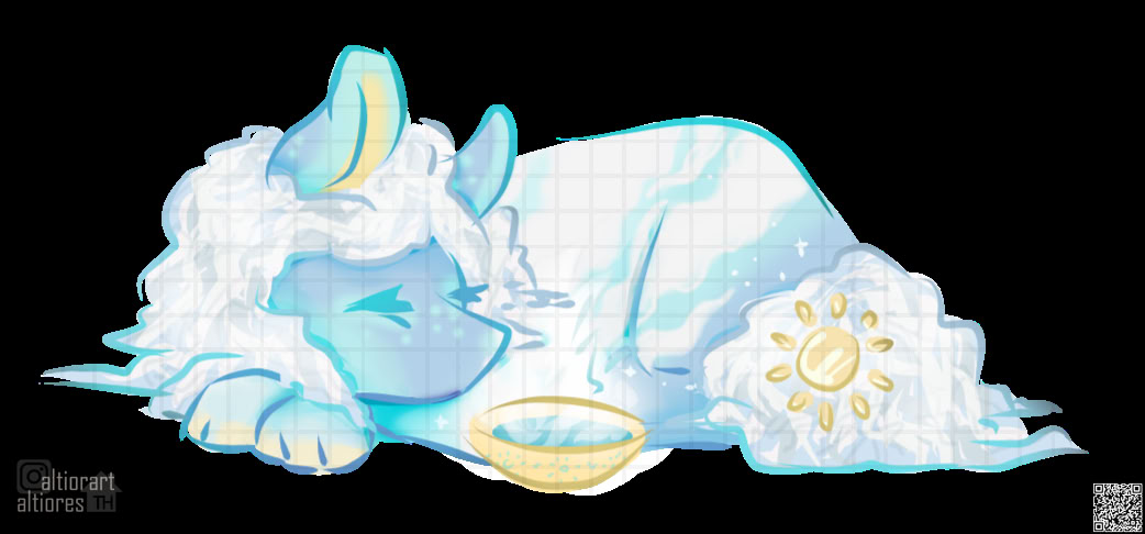 Flat style artwork of an adoptable character