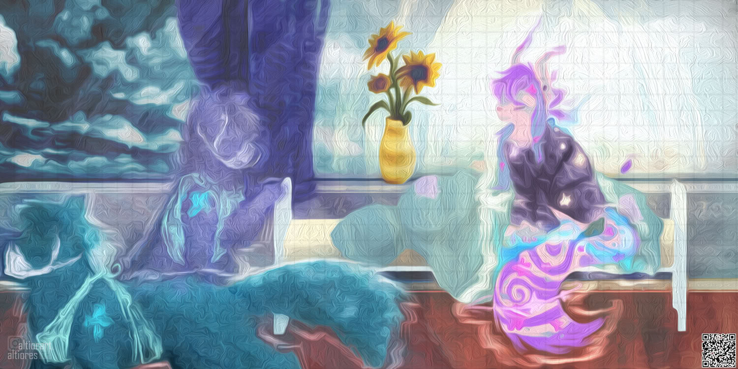 Rendered abstract artwork of an adoptable character