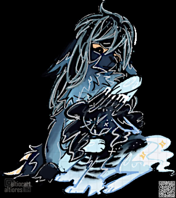 Sketchy artwork of an adoptable character