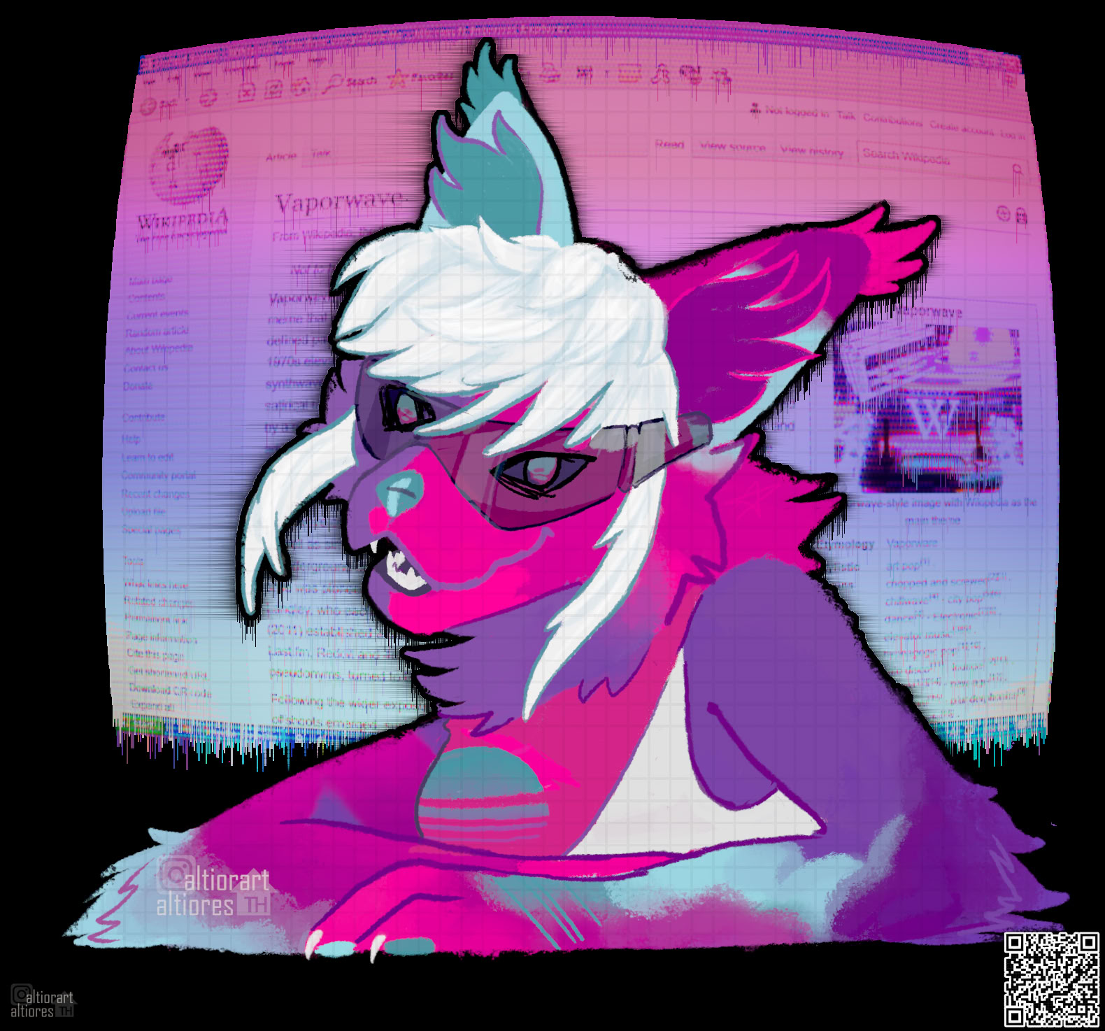 Flat bust artwork of an anthro character with subject