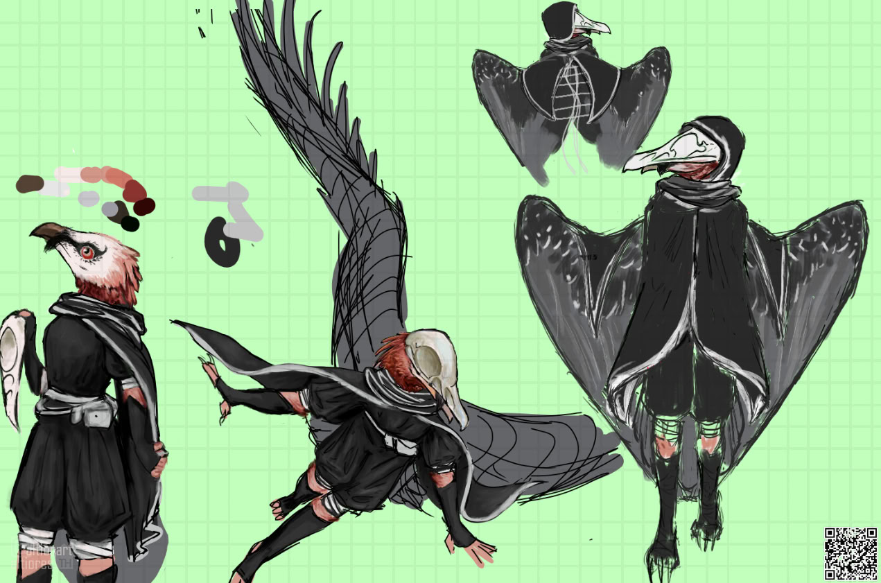 Flat fullbody draft artwork of an anthro character with subject