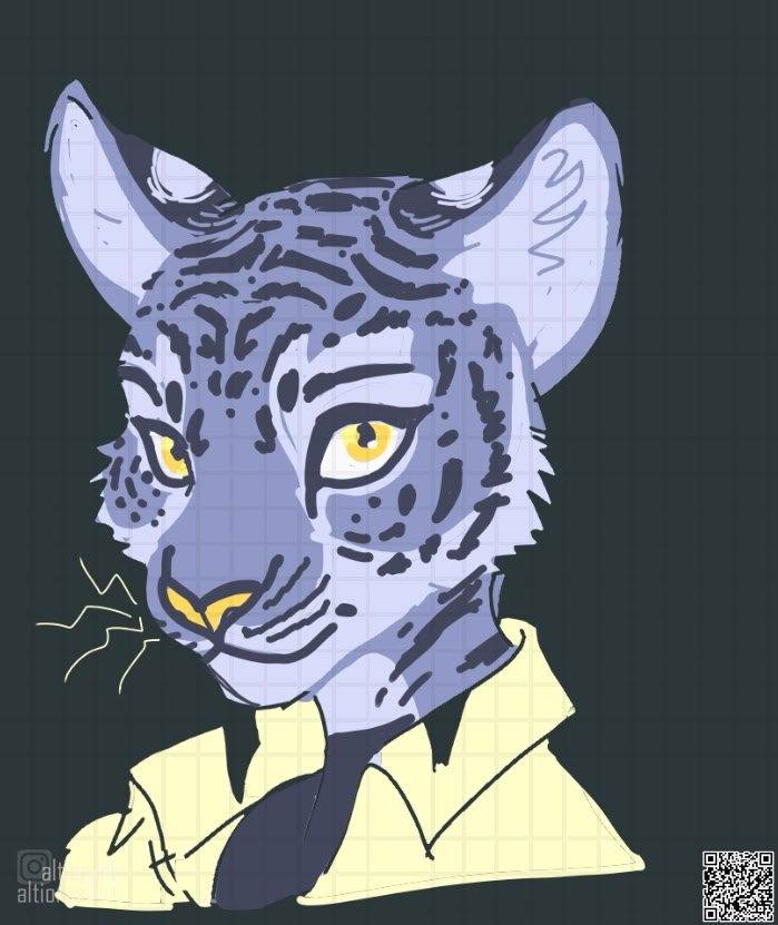 Flat head draft artwork of an anthro character with subject