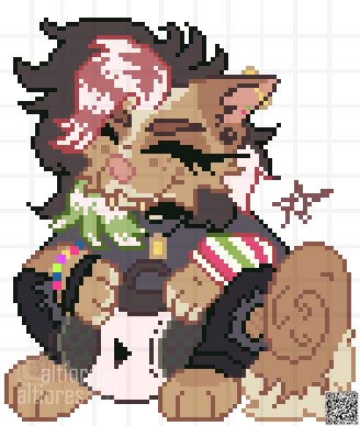 Pixel fullbody artwork of an anthro character with subject