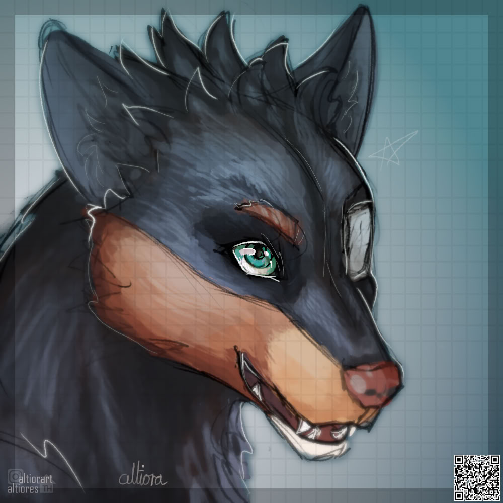 Rendered head artwork of an anthro character with subject