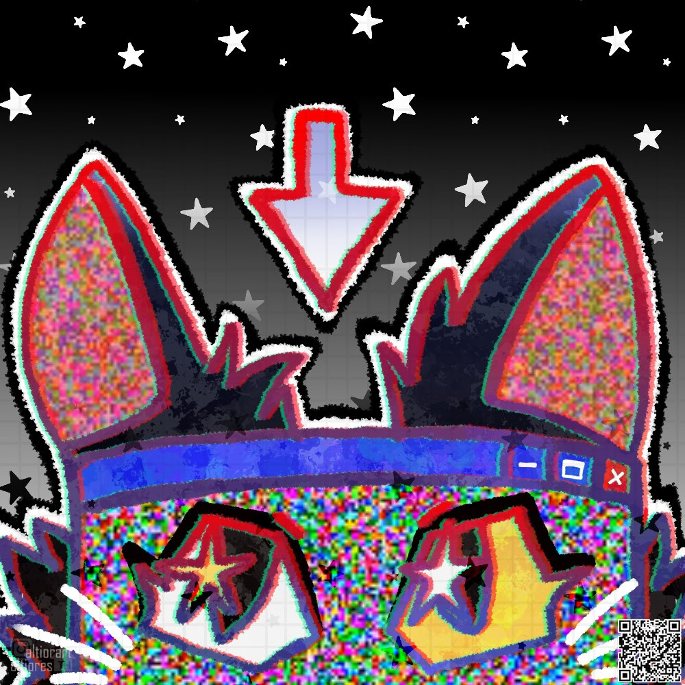 Abstract head artwork of a creature adoptable character, favourite