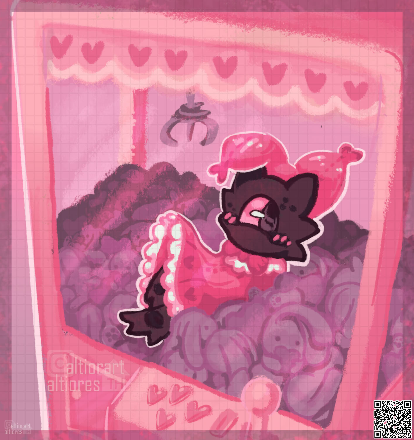 Rendered bust artwork of a creature adoptable character with background, favourite