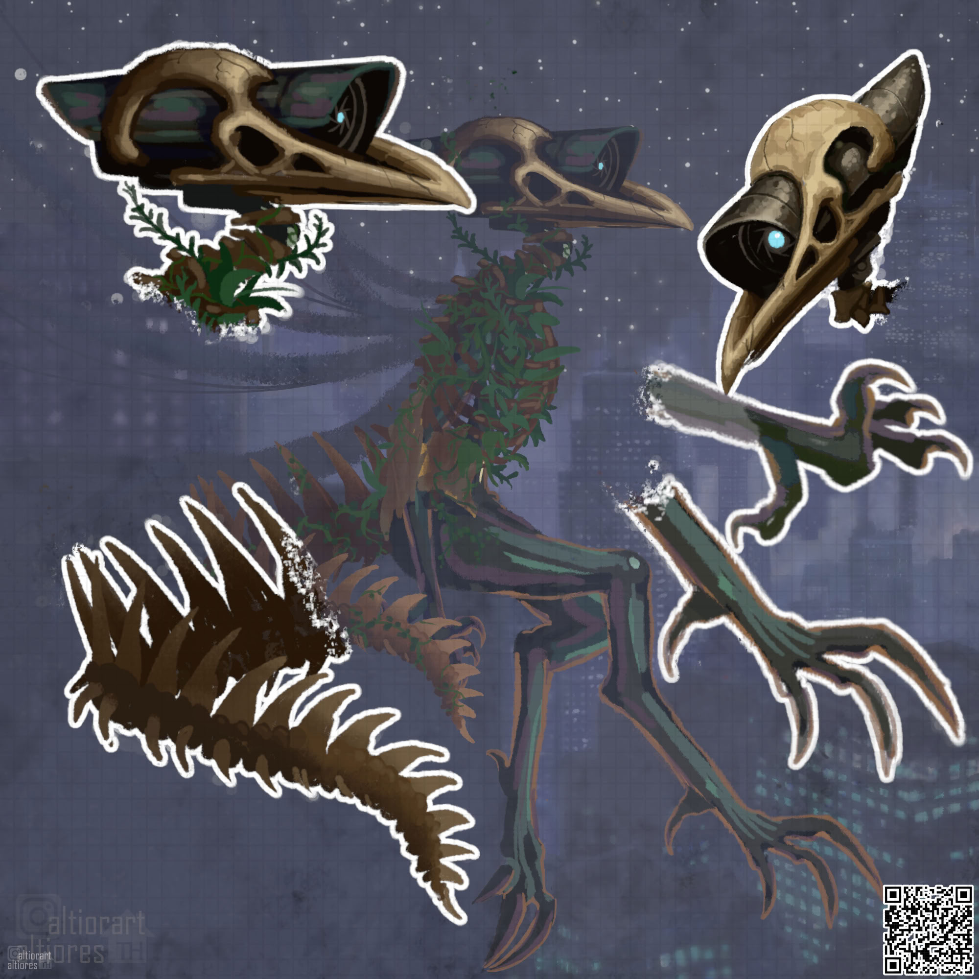 Rendered fullbody artwork of a creature adoptable character with background