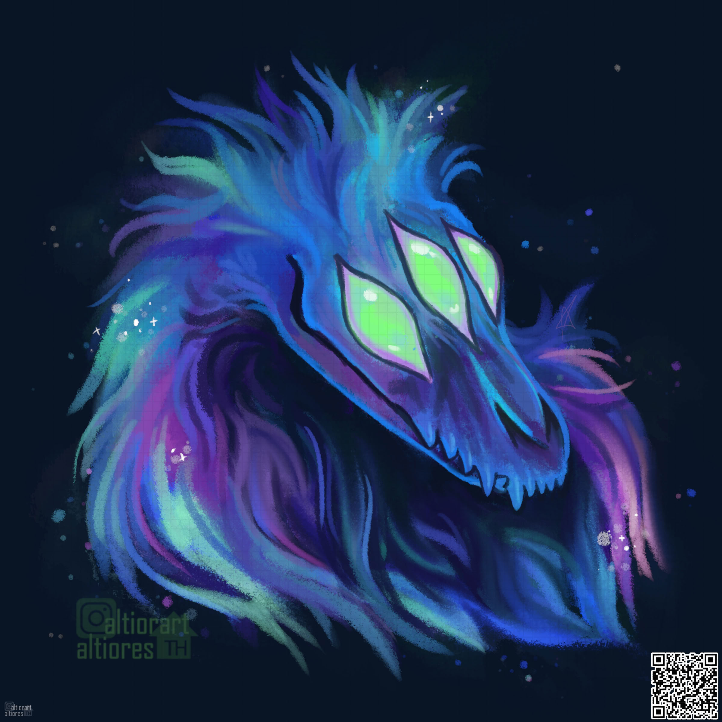 Rendered head artwork of a creature adoptable character with subject, favourite