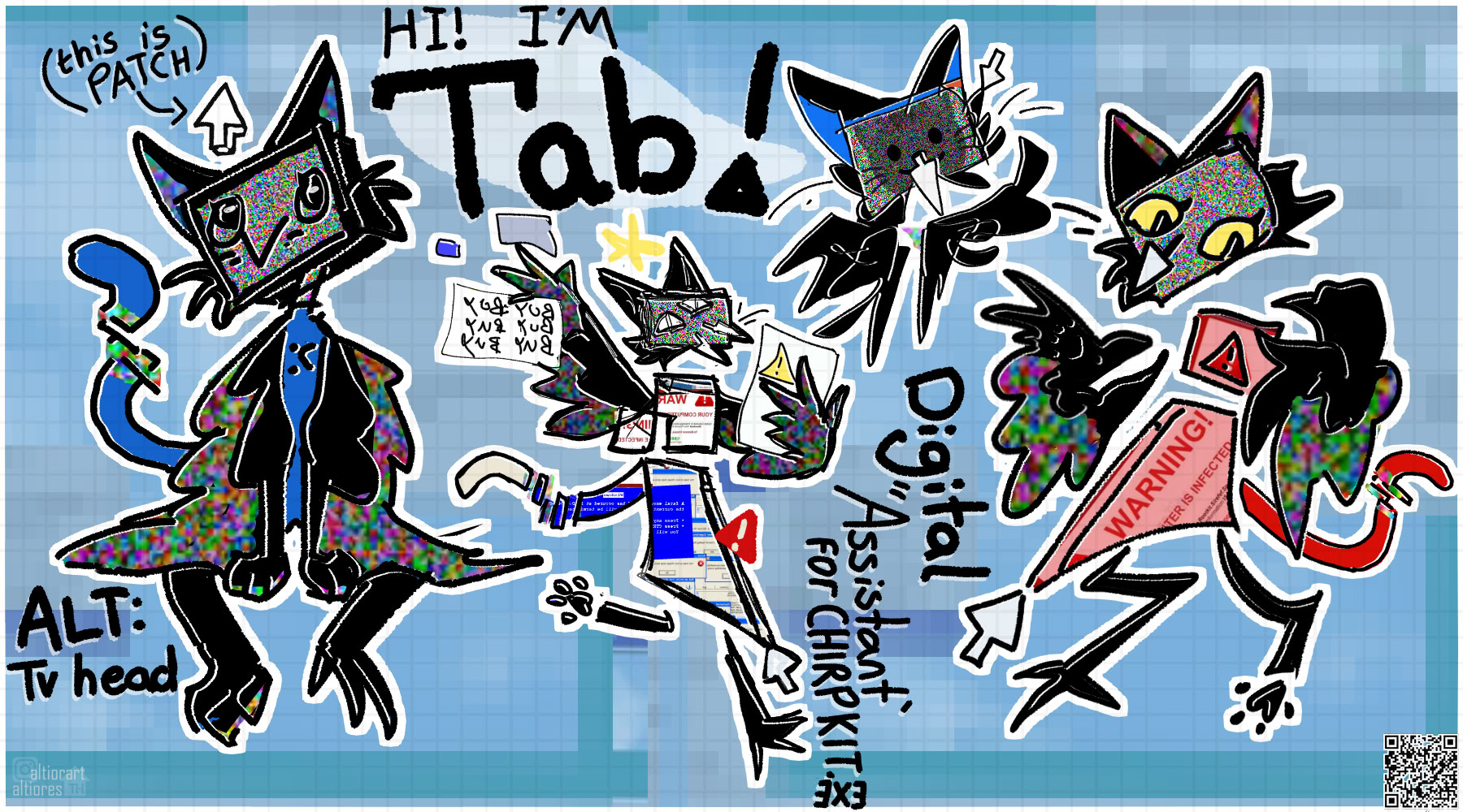 Sketchy fullbody artwork of a creature adoptable character with subject