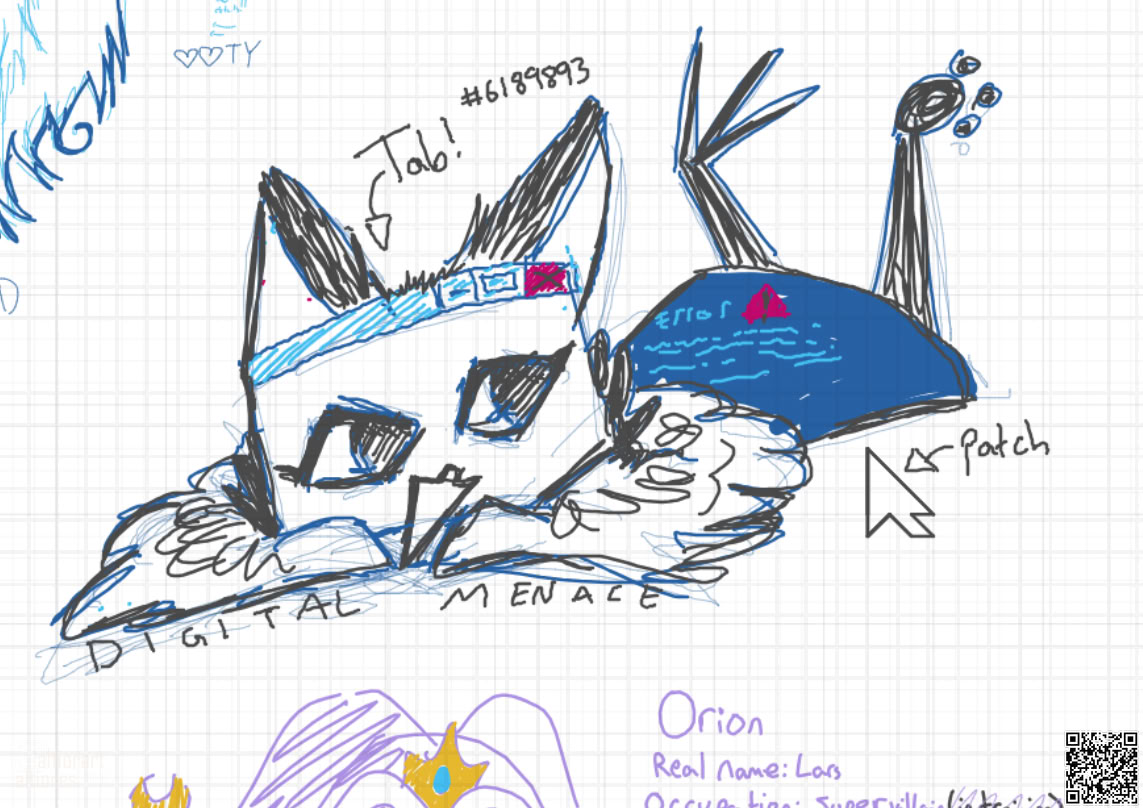 Sketchy fullbody artwork of a creature adoptable character with subject