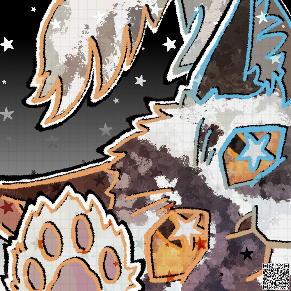 Feral abstract head artwork with subject, single