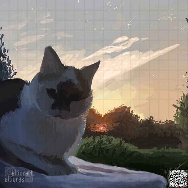 Feral rendered bust artwork with background, single, favourite