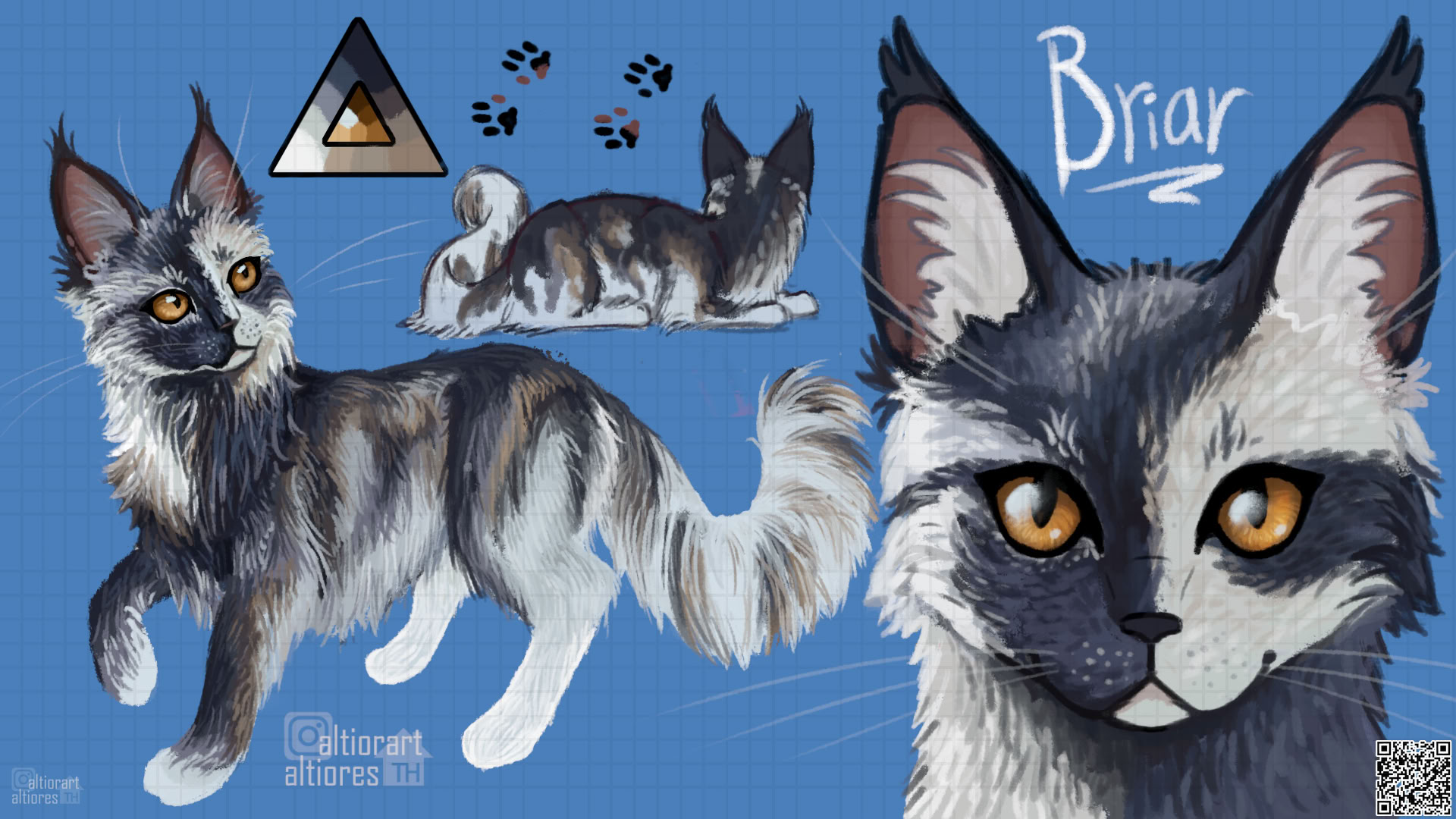 Feral rendered fullbody artwork with subject, multiple