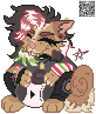 GIF of anthro pixel fullbody artwork with subject, single, favourite