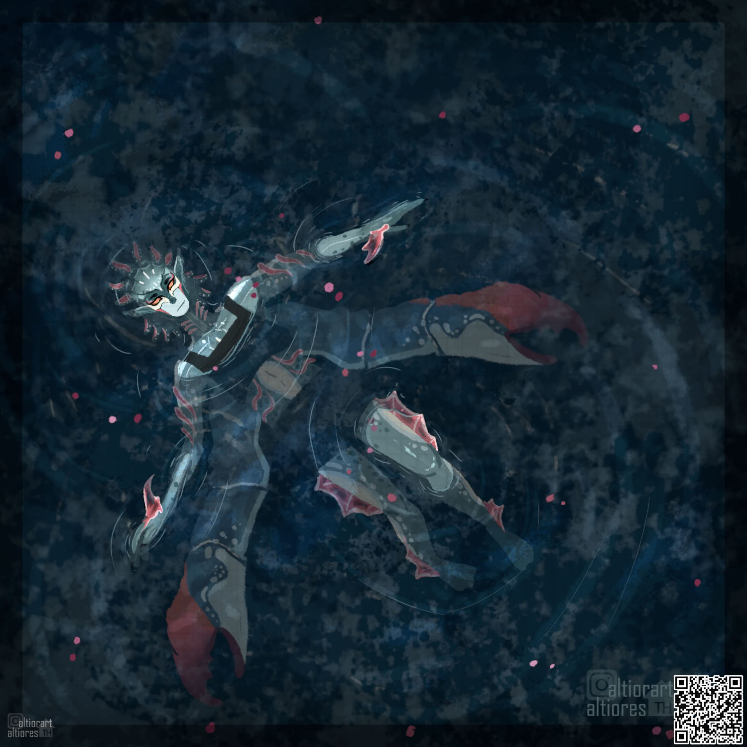 Humanoid rendered fullbody artwork with background, single, final