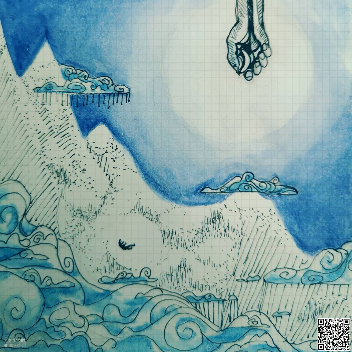 Watercolour artwork, no background, fan character